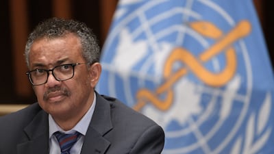 WHO chief Dr Tedros Adhanom Ghebreyesus. Covid case numbers are on the rise in some parts of the world. AFP