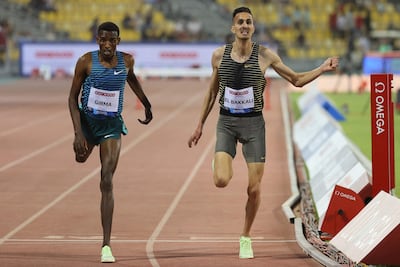 Lamecha Girma, left, looks set to be Soufiane El Bakkali's chief rival in Paris having set a new world record last year. AFP