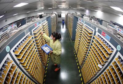 The production line of lithium batteries at an energy technology company in Huaibei, China. Getty Images