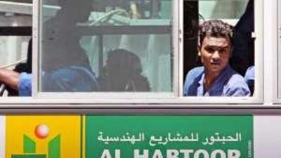 Workers from Al Habtoor Engineering company staged a demonstrations calling for better wages near the Al Ghurair City Centre mall and at a construction site in the Jebel Ali port area in Dubai yesterday.