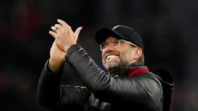 Liverpool manager Jurgen Klopp applauds the fans at the end of the match. Reuters