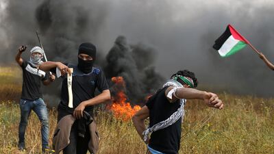 Previous protests near the border fence in recent months have turned deadly, with Israeli soldiers firing live bullets at Palestinians burning tyres, throwing stones or hurling firebombs. Ibraheem Abu Mustafa / Reuters