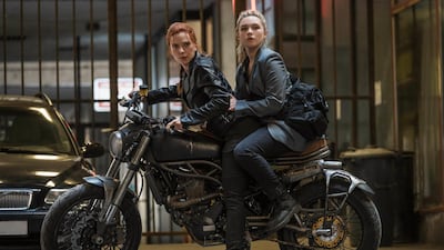 Scarlett Johansson as Black Widow/Natasha Romanoff and Florence Pugh as Yelena in Marvel Studios' 'Black Widow'. Marvel Studios 2020