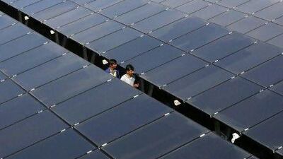 Investments in renewable-energy technology and facilities such as this one in the western Indian state of Gujarat have been sporadic after the global financial downturn.