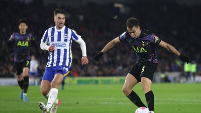 Sergio Reguilon - 8: One fabulous switch ball from left flank to Doherty on right in first half and an equally good block on Trossard strike just before break. Should have made it 3-0 from brilliant Kane pass but Sanchez stopped shot. Same combination resulted in Reguilon’s low strike being saved again in injury-time. Getty