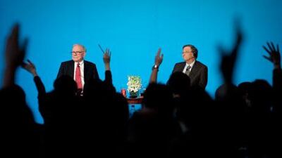 Warren Buffett, left, the chairman of Berkshire Hathaway, and Bill Gates, the chairman of Microsoft, started The Giving Pledge.