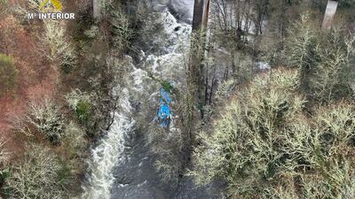 The bus was carrying people visiting their loved ones jailed in Monterroso, central Galicia. Reuters