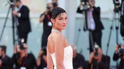 Grace Elizabeth wears white Alberta Ferretti. Getty Images
