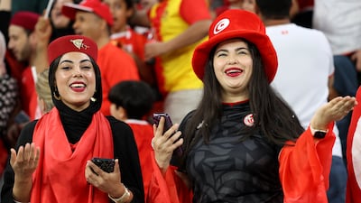 Fans of Tunisia before the FIFA World Cup 2022 group D soccer match between Tunisia and France at Education City Stadium in Doha, Qatar. EPA