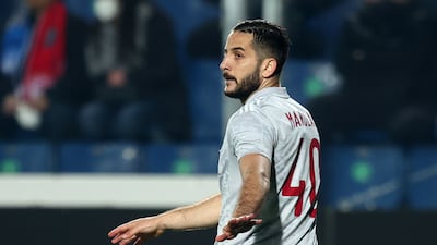 Kostas Manolas during Olympiacos' Europa League match against Atalanta on February 17, 2022. EPA