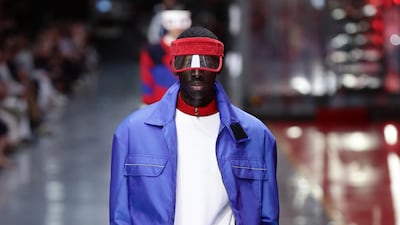 A model walks the runway at the fashion debut of the first co-ed Ferrari collection at Ferrari Factory on June 13, 2021 in Maranello, Italy. Getty Images