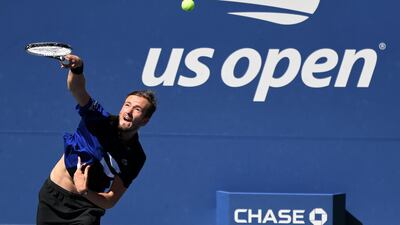 Daniil Medvedev serves to JJ Wolf during their US Open third round match. Reuters