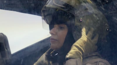 Actress Maheira Abdelaziz plays an Emirati attack helicopter pilot sent in to support the ambushed Emirati troops. Photo: Image Nation Abu Dhabi