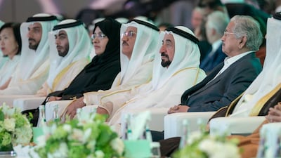 Dignitaries at the opening ceremony of Sharjah FDI Forum 2018 on Monday. Courtesy Shurooq