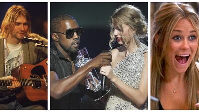 Nirvana's legendary 'Unplugged' session, Kanye West spoiling Taylor Swift's VMA win, and Lauren Conrad on 'The Hills' are all moments we have MTV to thank for. Getty Images, AP, Courtesy MTV