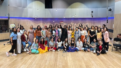 Members of the Firdaus Orchestra with mentor AR Rahman after they won the WOW Asia Award. All photos: Firdaus Orchestra