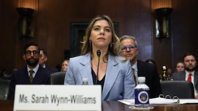 Sarah Wynn-Williams, whistleblower and former executive at Meta, during the Senate judiciary subcommittee hearing. Getty Images