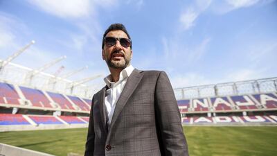 Iraqi Minister of Youth and Sport Abdul Hussein Abtan is pictured at the Najaf International Stadium on February 8, 2018. Haidar Hamdani / AFP