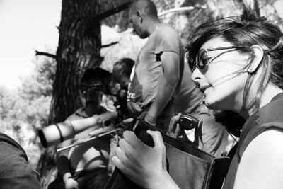 Director Najwa Najjar on set. Courtesy of Najwa Najjar