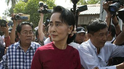While election results were still being tallied, Aung San Suu Kyi and her National League for Democracy party had on November 13, 2015, secured the required number of seats needed for a majority in Myanmar’s two-house parliament. Mark Baker / Associated Press