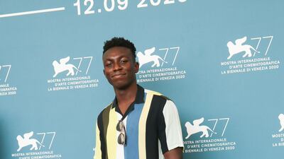 Olly Sholotan attends the photocall for 'Run Hide Fight' at the 77th Venice Film Festival on September 10, 2020. Getty Images