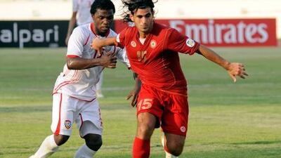 UAE, in white, had a good start to the game but struggled for the remainder of it.