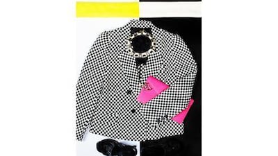 With the 1960s back in full swing so has the return of optical art. Graphic prints in block colours and structural shapes make a bold statement. (Styled by Nadia El Dasher, Photograph by Tina Chang)