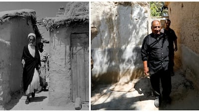 A combination picture shows Palestinians walking in Nuweimeh camp near Jericho in the Israeli-occupied West Bank, in this undated handout photo and Palestinians walking in the deserted Nuweimeh camp near Jericho in the Israeli-occupied West Bank, September 17, 2019. REUTERS