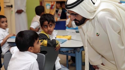 Sheikh Mohammed bin Rashid, Vice President and Ruler of Dubai, visits the Abdul Rahman Nasser School in Kalba. Wam