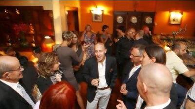 The Italian ambassador to the UAE Giorgio Starace, centre, aims to help compatriots expand their businesses in the country. Antonie Robertson / The National