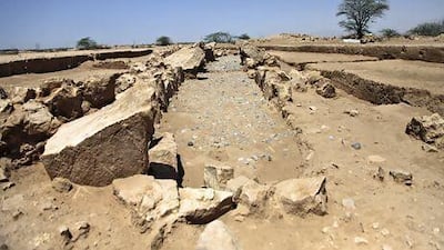 The excavated tombs are part of a fertile plain between Wadi Naqab and Wadi Al Baih that contains at least 60 tombs, field systems and houses first discovered in 1988 beside a rocky hill. Lee Hoagland / The National