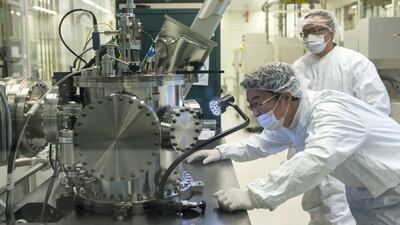 Professor TieJun Zhang, from the Department of Mechanical and Materials Engineering at the Masdar Institute, led the project to develop the solar absorber. Christopher Pike / The National