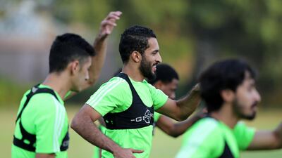 UAE striker Ali Mabkhout will be one of the star players on show when Al Jazira take to the field against Auckland City on Wednesday. Chris Whiteoak / The National
