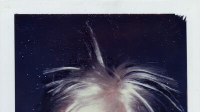 Self-portrait (Fright Wig), 1986, Polaroid Polacolor. Photo: The Andy Warhol Foundation for the Visual Arts