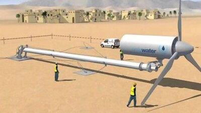 An illustration of the Eole Water condensing device. A two-year test for the experimental device will start in Dubai this year. Courtesy Eole Water