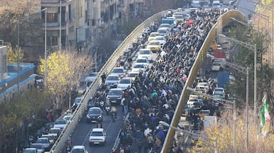 Economic protests began in Iran's capital Tehran, on Sunday. AFP