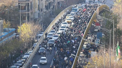 Economic protests began in Iran's capital Tehran, on Sunday. AFP
