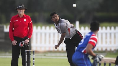 Shadeep Silva helped the UAE close out the United States for a 14-run win that clinched third place in Group A. Next comes the Netherlands in the knock-out round. Lee Hoagland / The National