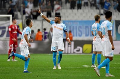 Marseille captain Dimitri Payet, centre, has called into question his team's attitude and desire. AFP
