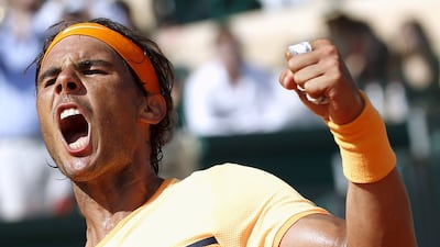 Rafael Nadal of Spain reacts after winning his match against Andy Murray of Britain at the Monte Carlo Masters on Saturday. Eric Gaillard / Reuters / April 16, 2016