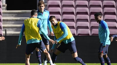 Gerard Pique during training. EPA
