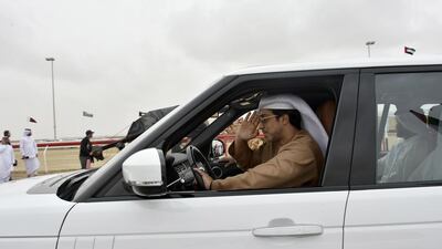Sheikh Mansour bin Zayed, Deputy Prime Minister and Minister of Presidential Affairs, attends the final meet of the annual camel race festival in Al Wathba on Tuesday. Wam