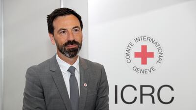 Fabrizio Carboni, regional director of the International Committee of the Red Cross, says civilians must be protected in the Israel-Gaza war. Pawan Singh / The National