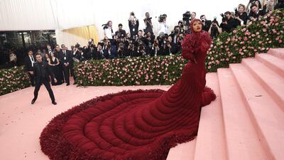 Cardi B in Thom Browne at the 2019 Met Gala in New York on May 6, 2019. EPA