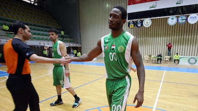 Baghdad's Oil Club guard DeMario Mayfield attends a team training session ahead of their match against Iraq's Airline Club in Baghdad on December 7, 2017. Ahmad Al Rubaye / AFP