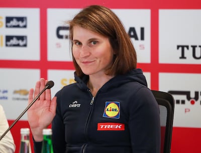 Elisa Longo Borghini, last year's UAE Tour Women race after finishing seven seconds clear of second-placed Gaia Realini. Victor Besa / The National.