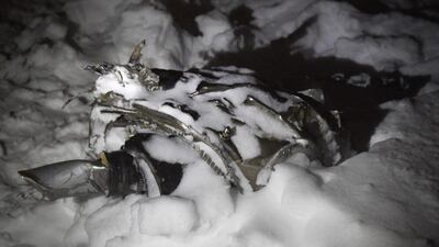 A piece of debris at the site of plane crash in Ramensky district, on the outskirts of Moscow. AFP