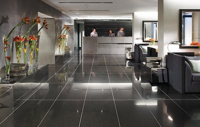 The second floor reception area at Grosvenor House Suites by Jumeirah Living. Jumeirah