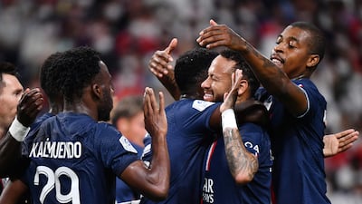 French forward Arnaud Kalimuendo celebrates his goal. AFP