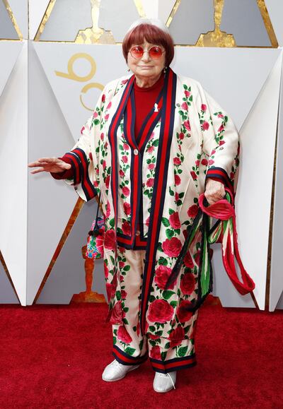 Agnes Varda arrives for the 90th annual Academy Awards ceremony last year. Photo: Mike Nelson